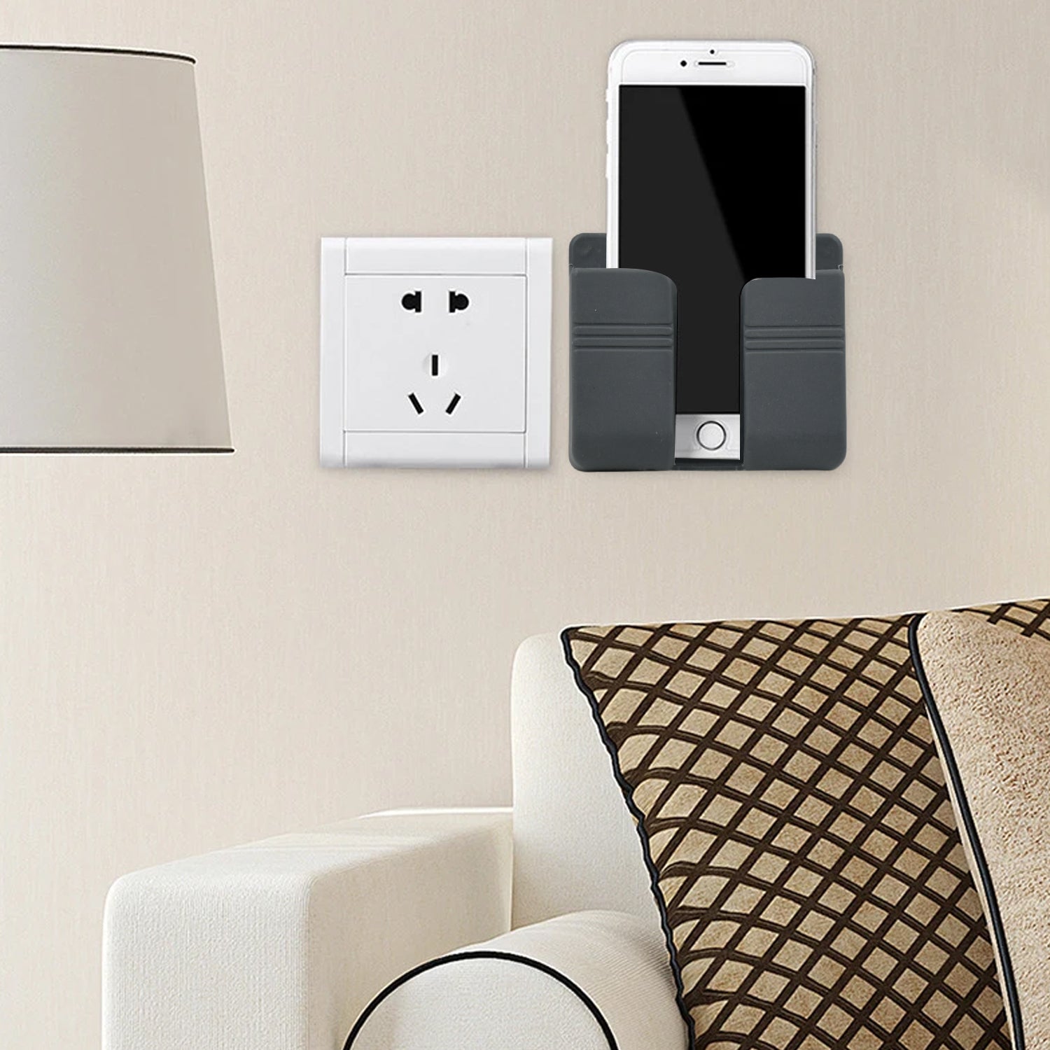12630 Wall Mounted Mobile Stand / Holder Storage Case for Remote, Wall Mount Mobile Stand / Multi Purpose Stand with Hook for Phone Charging (1 Pc) 12630 Wall Mounted Mobile Stand / Holder Storage Case for Remote, Wall Mount Mobile Stand / Multi Purpose Stand with Hook for Phone Charging (1 Pc)